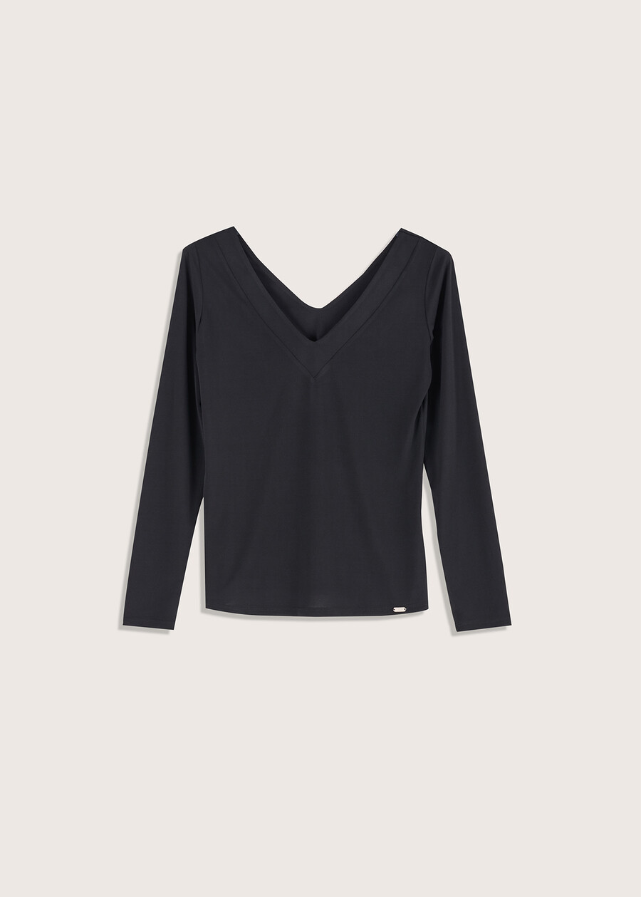 Asia jersey t-shirt NERO BLACKBEIGE LANA Woman , image number 2