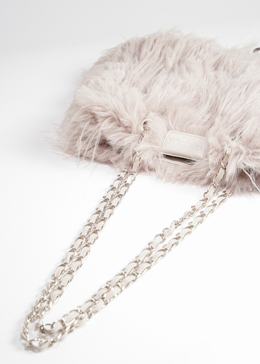 Friends Bahia faux fur shoulder bag GRIGIO GREY Woman , image number 4