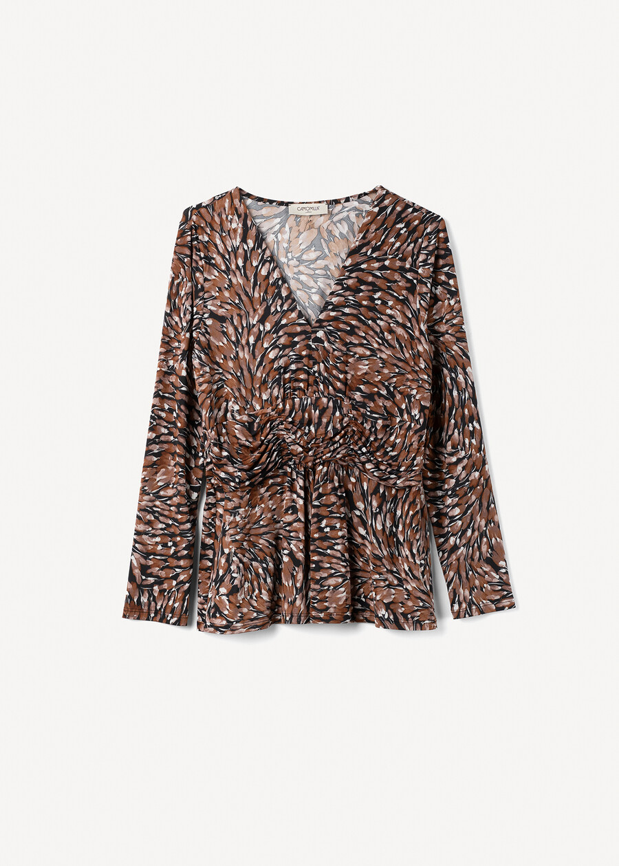 T-shirt Sandra con arricciatura in vita MARRONE CAFFE Donna , immagine n. 4