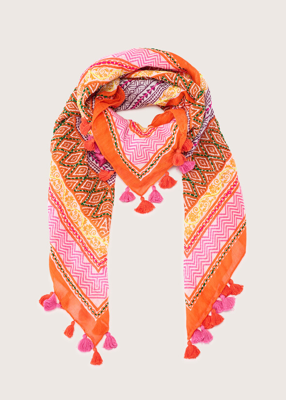 Sciarpa Triangolare In Mussola Rosa - Italia - Foto 7