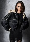Piumino corto con cappuccio NERO BLACK Donna immagine n. 1