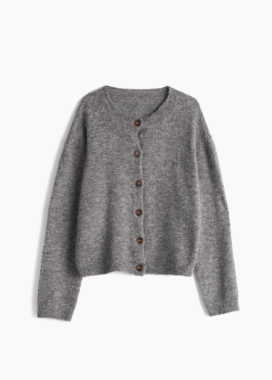 Cardigan Condor scollo tondo GRIGIO MEDIUM GREYMARRONE Donna , immagine n. 5