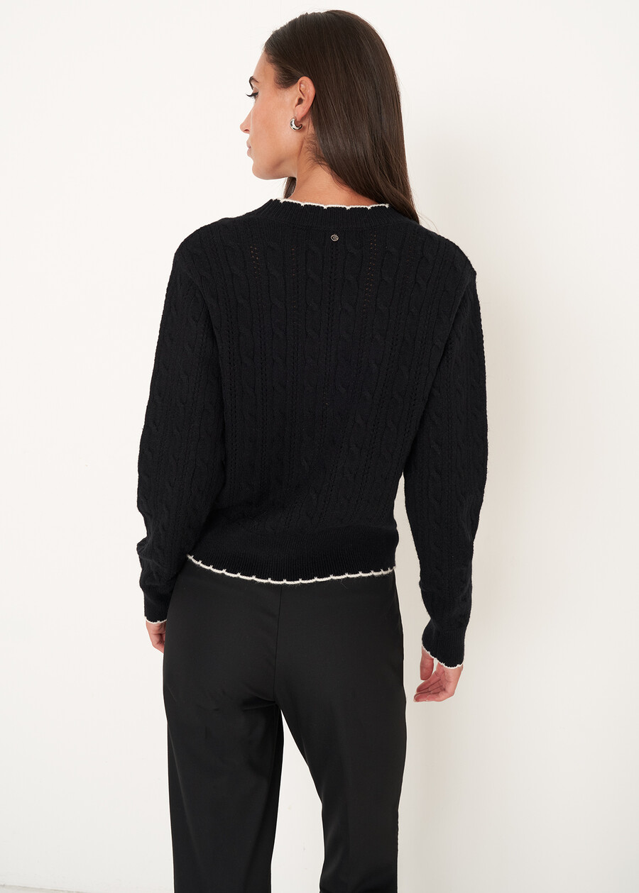 Cardigan Chantal con bottoni gioiello NERO BLACK Donna , immagine n. 3