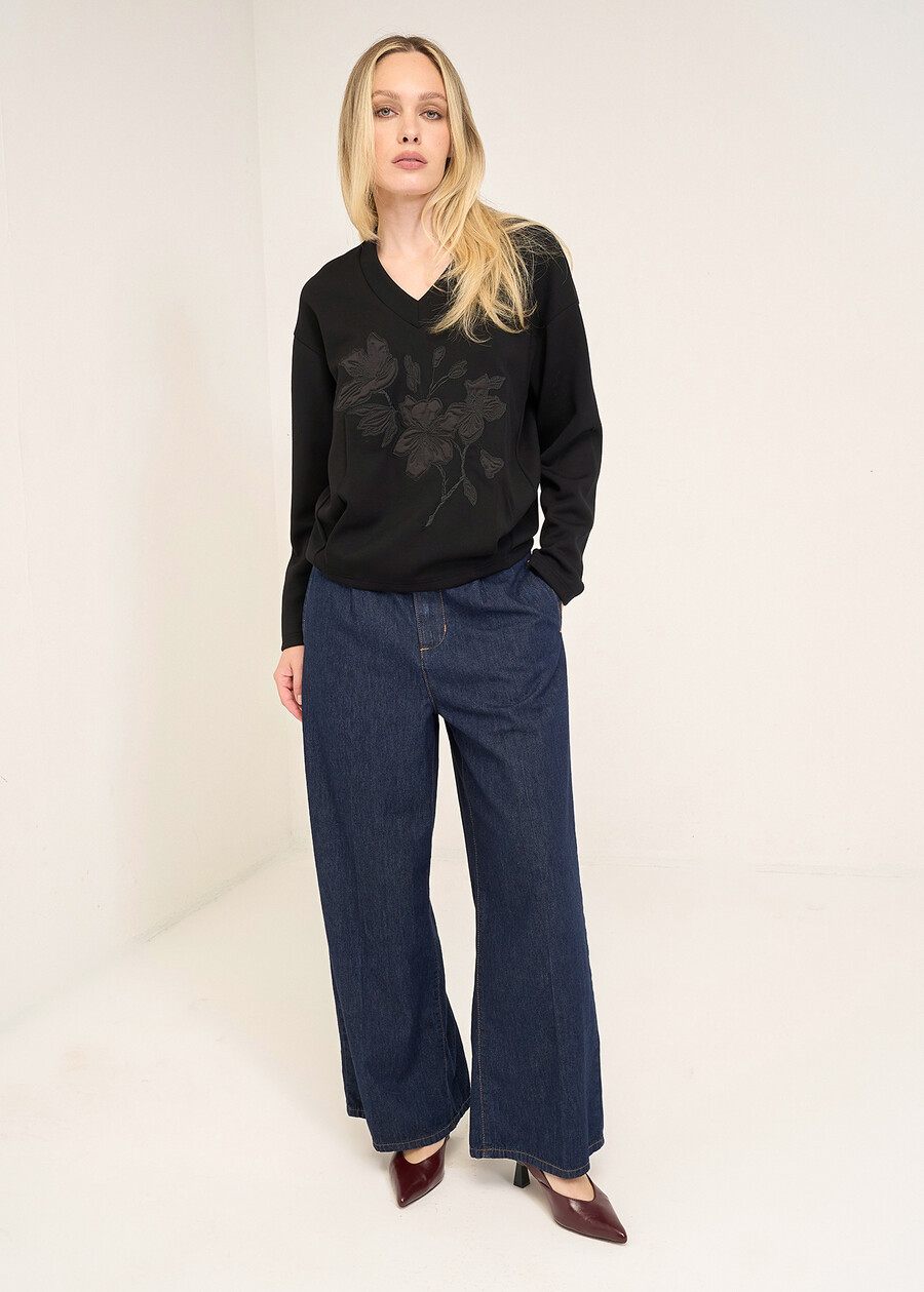Shelby scuba fabric sweatshirt NERO Woman , image number 4