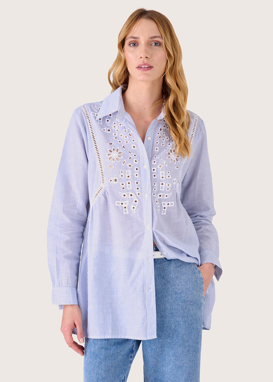 Camicia Cassy con ricami Sangallo BIANCO Donna , immagine n. 1