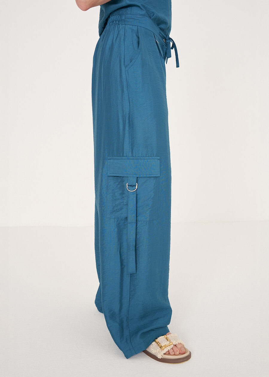 Pecan viscose trousers MARRONEBLU OTTANIO Woman , image number 3