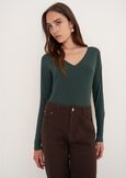 T-shirt Sara con scollo a V ROSSO CHIANTIVERDE FORESTA Donna immagine n. 1
