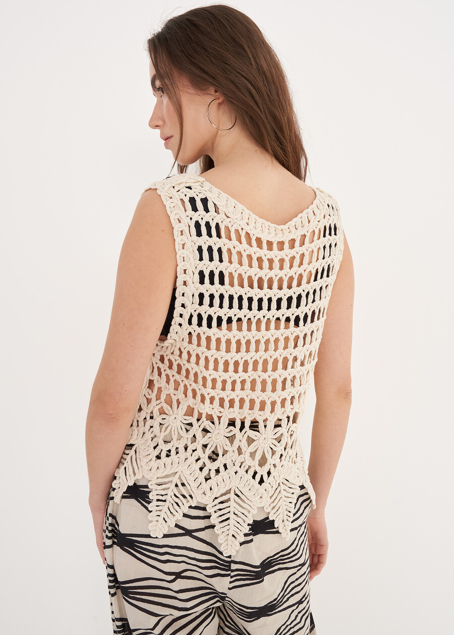 Top Tea In Crochet BEIGE Donna , immagine n. 3