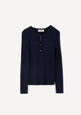 Maglia girocollo Mar con bottoni BLU Donna immagine n. 5