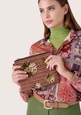 Brooklyn clutch bag with pearls and flowers MARRONE EQUADOR Woman image number 1