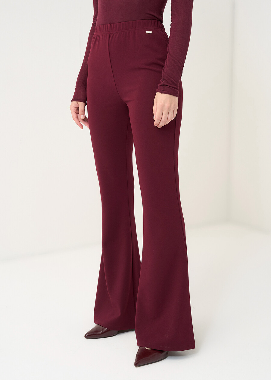 Victoria flared trousers ROSSO BORDEAUXVERDE GARDENMARRONENERO Woman , image number 3