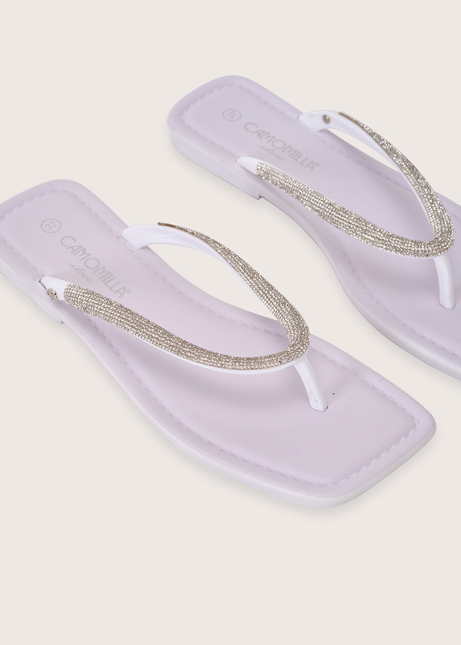 Sarin flip-flops with strass BIANCO WHITE Woman , image number 2