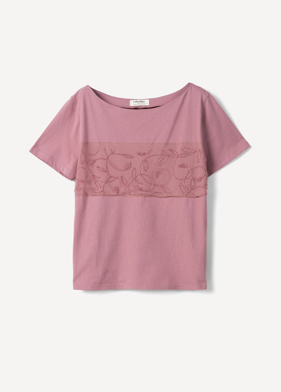 Sunset t-shirt with embroidery MARRONE JAVAROSA QUARZO Woman , image number 4