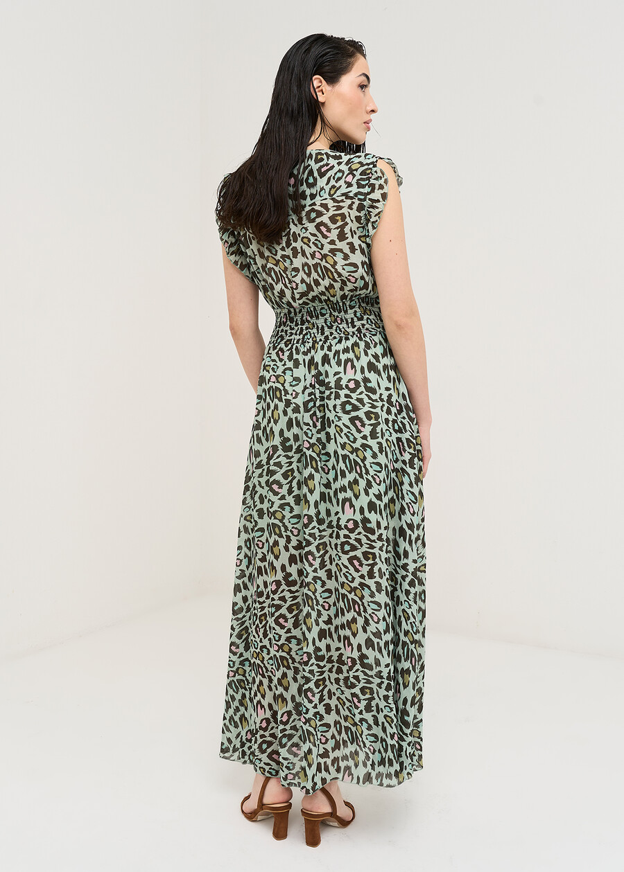 Alvara animalier embroidery dress VERDE AQUA Woman , image number 4