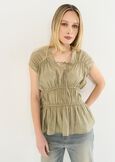Top Tiago in cotone con balza MARRONEVERDE Donna immagine n. 1