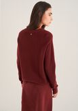 Marisa V-neck sweater with fringes ROSSO CHIANTI Woman image number 3