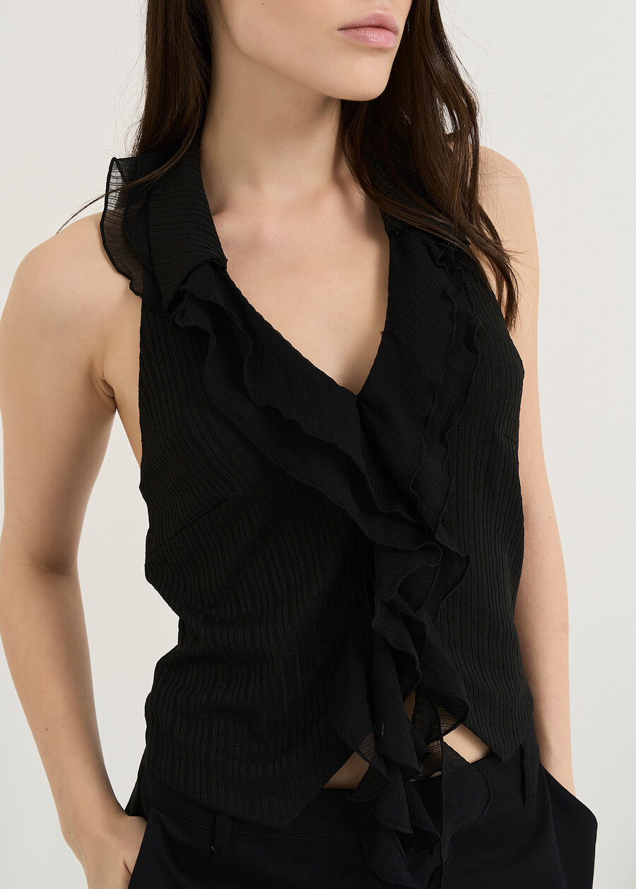 Top Tind con scollo americano NERO BLACK Donna , immagine n. 2