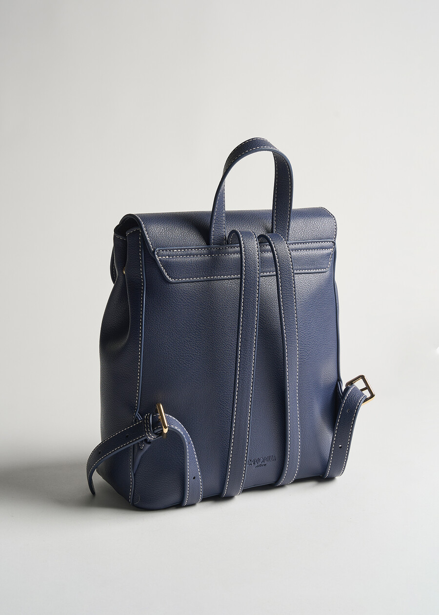 Balou deer-print faux leather backpack BIANCO WHITEAZZURO AZZURROBLU Woman , image number 4