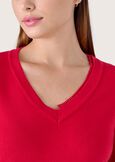 Marty jersey with strass neckline ROSSO PAPAVERO Woman image number 2