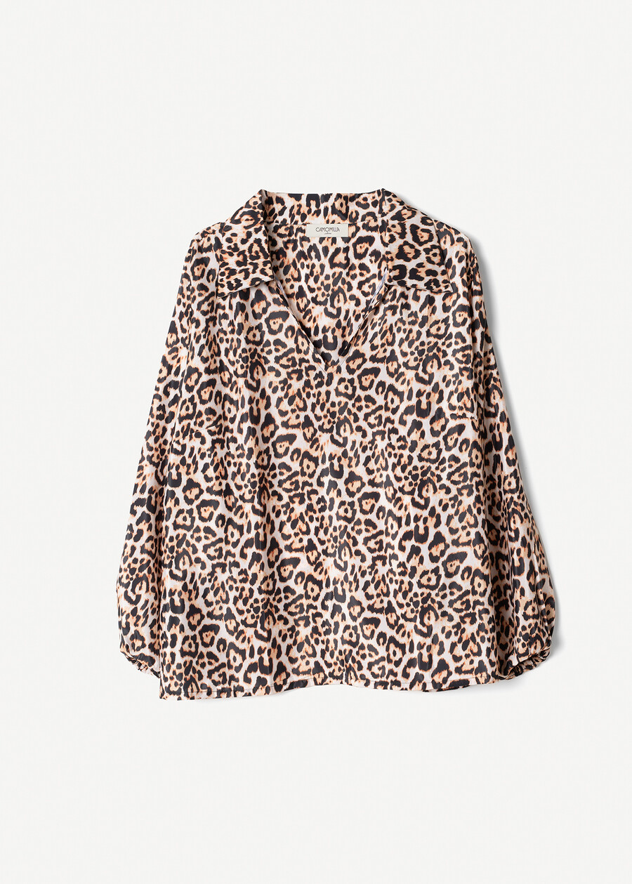 Brigida printed blouse with collar NERO BLACK Woman , image number 5