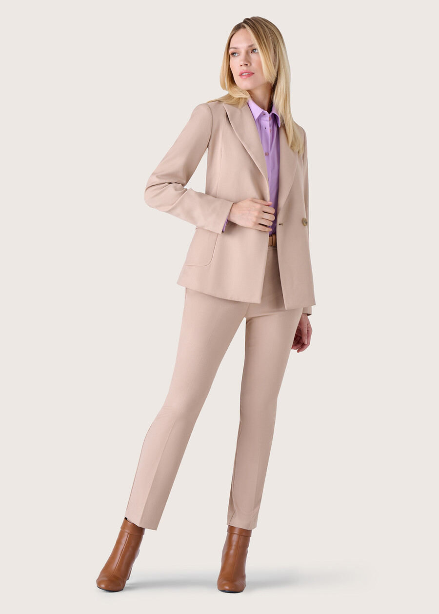 Alice polyviscose trousers BEIGE CAMMELLOGRIGIO MEDIUM GREY Woman , image number 1