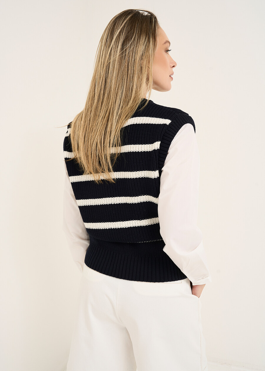 Marlena layered-effect knit top BLU Woman , image number 3