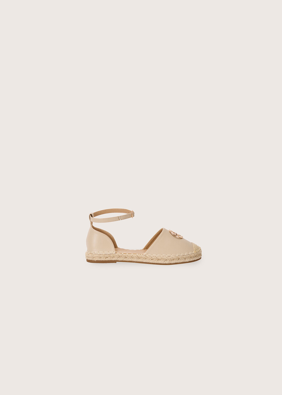 Smaly eco-leather and straw espadrilles BEIGE SAFARI Woman , image number 3