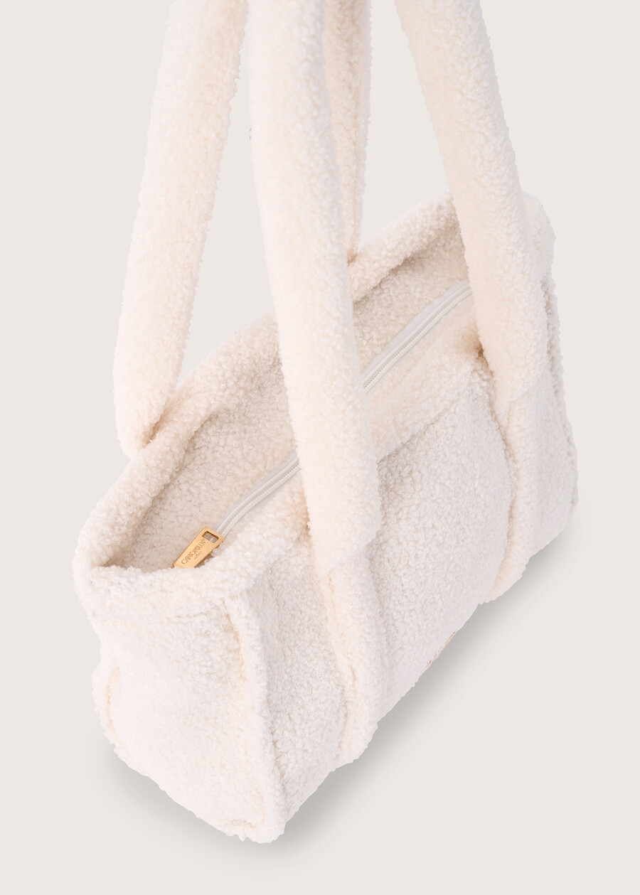 Bianca eco-sheepskin shopping bag BEIGE GESSOBLU FIORDALISO Woman , image number 3
