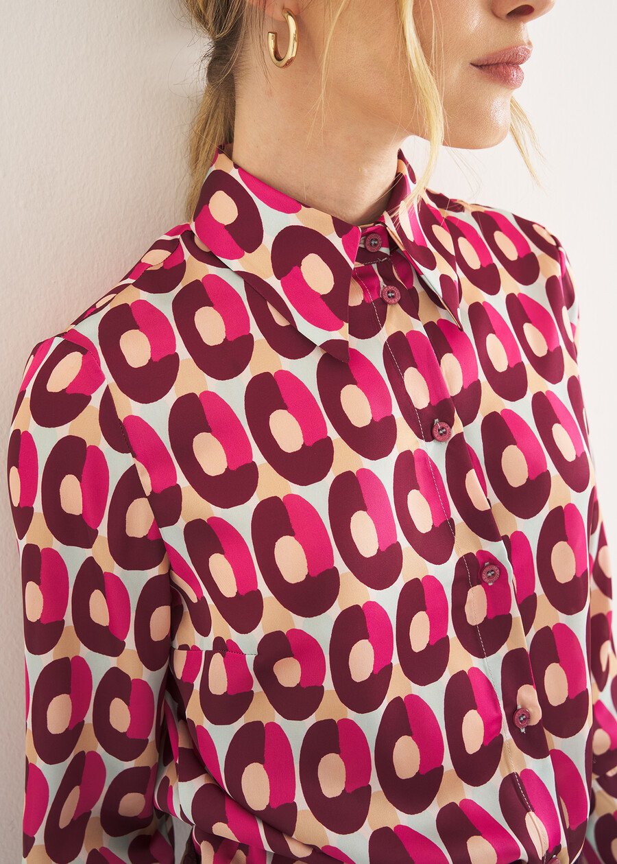 Carmen wallet print shirt GRIGIO CENERE Woman , image number 2