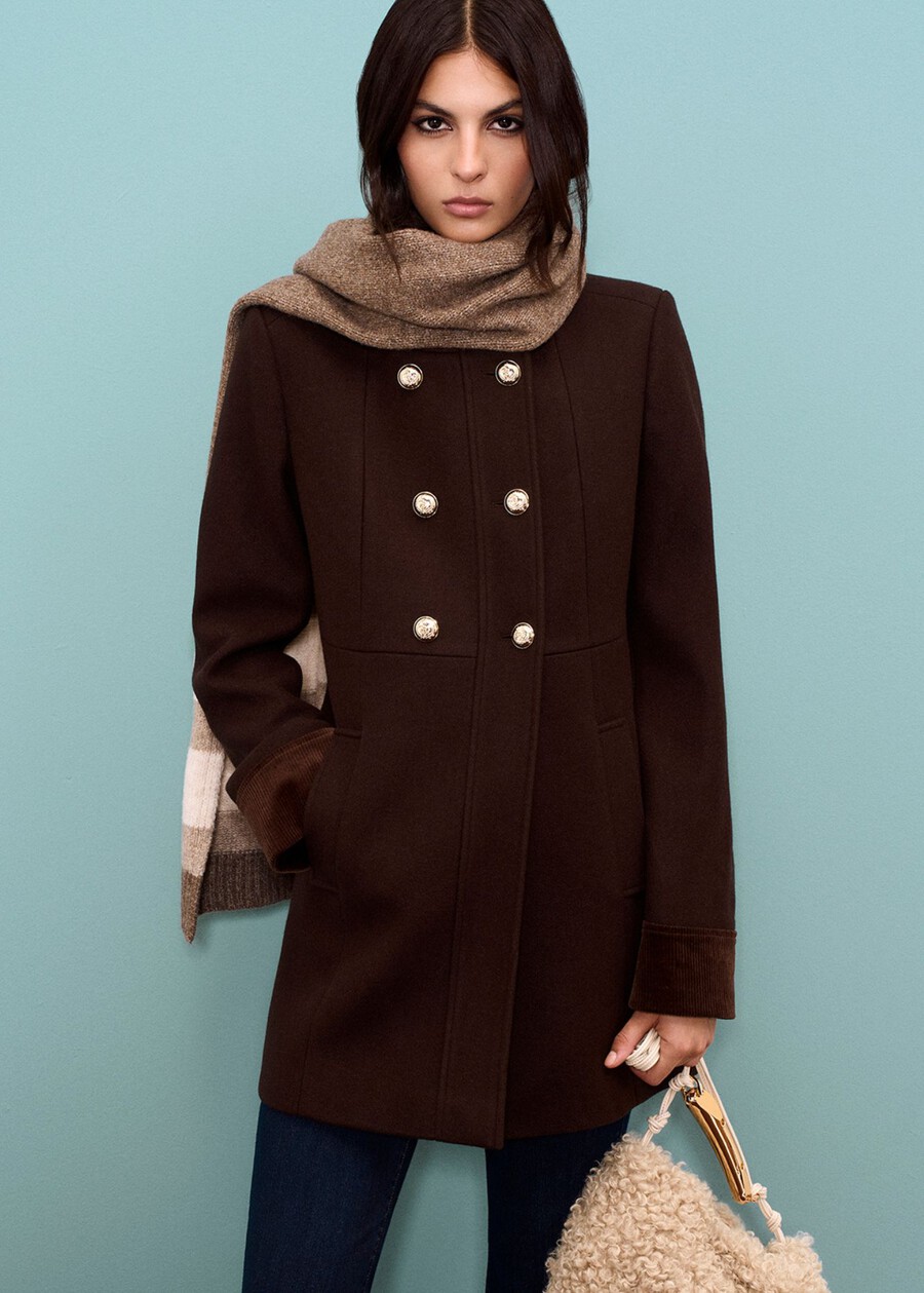 Elisir coat with collar NERO BLACKMARRONE JAVA Woman , image number 1