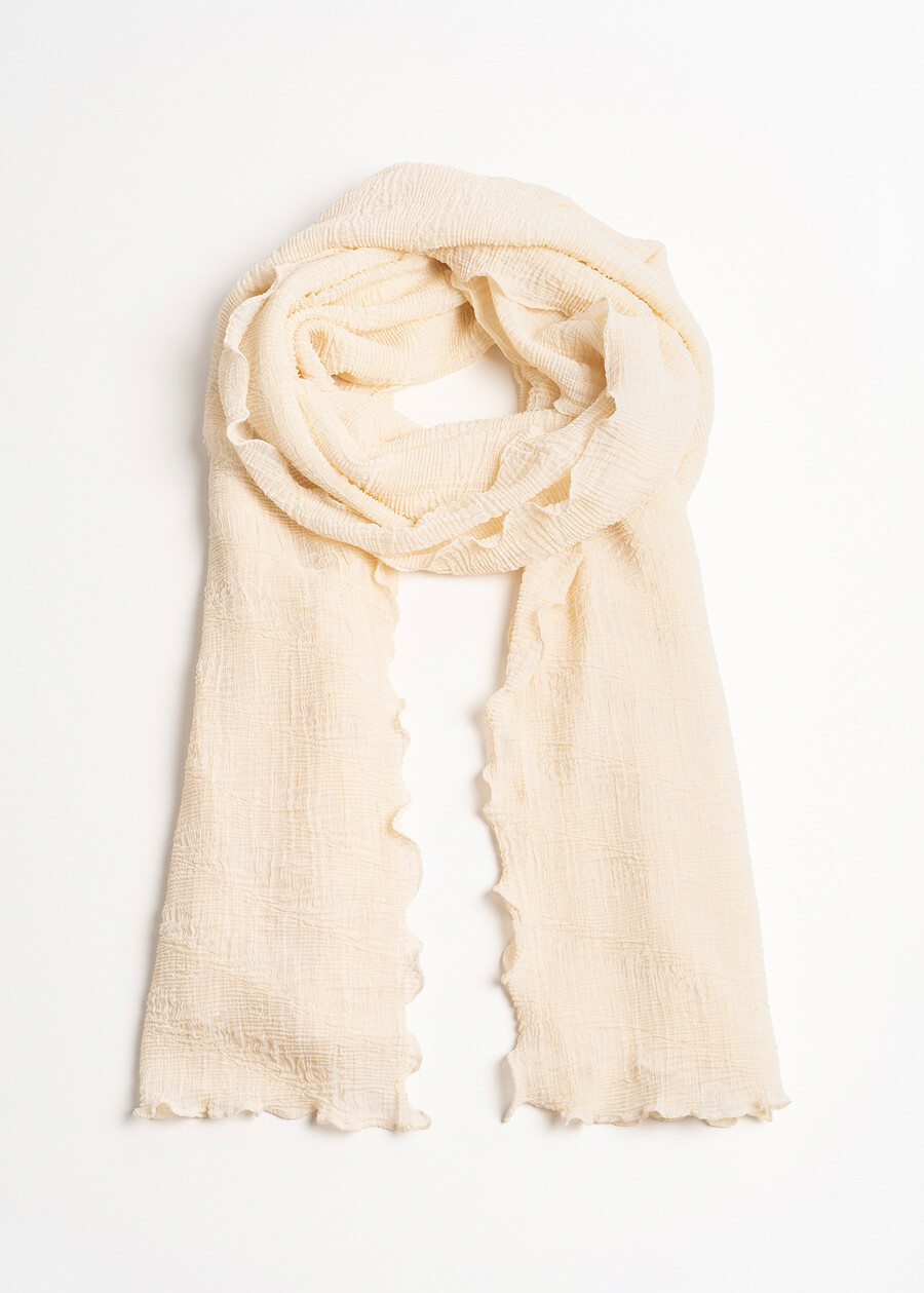 Sunny solid-color scarf NERO BLACKBLU MIDNIGHTBEIGEVIOLA VINACCIA Woman , image number 2