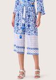 Puna 100% viscose Capri trousers BLU ELETTRICO Woman image number 2
