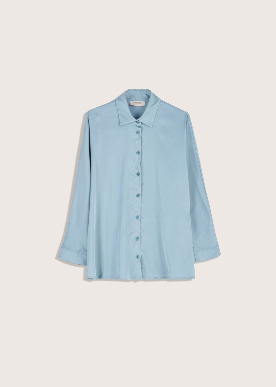 Carolina satin shirt BLUE CIELO Woman , image number 4