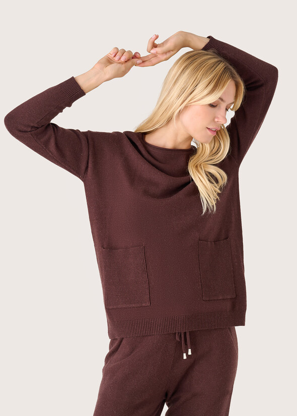 Maglia Maddy con tasche a toppa BEIGE LANAMARRONE CASTAGNA Donna null
