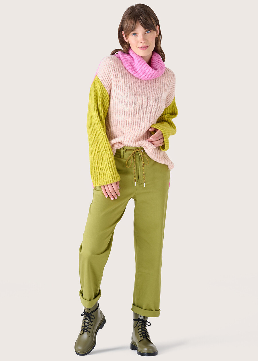 Pantalone Alice in cotone VERDE MUSCHIO Donna , immagine n. 1