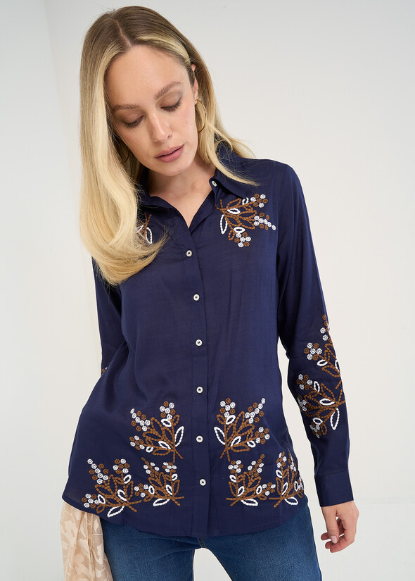 Camicia Comet con ricamo BLU Donna null