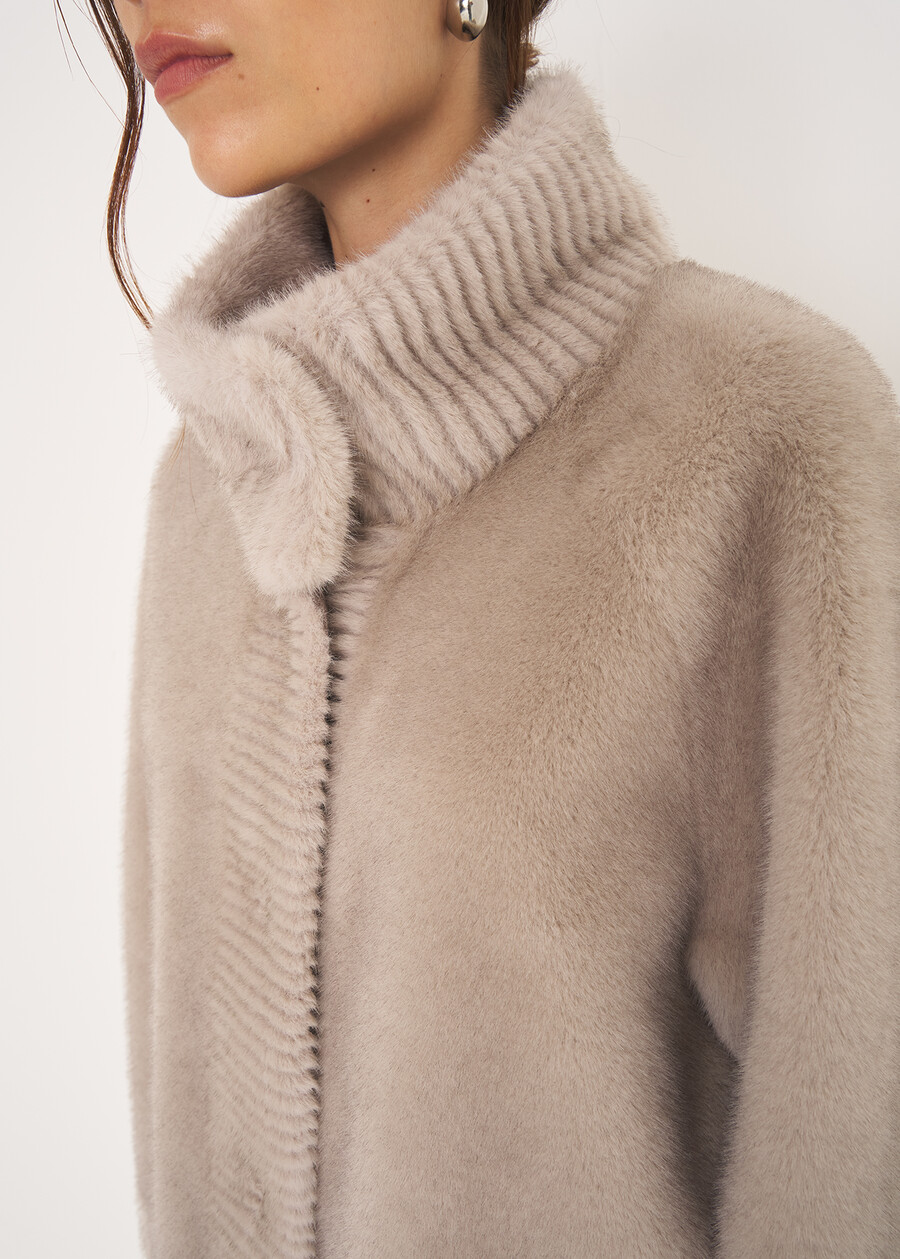 Geisha faux fur jacket GRIGIO PERLA Woman , image number 3