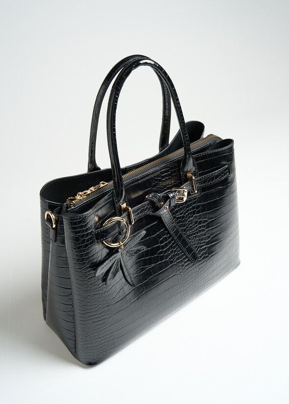 Brest croc-effect shopper bag NERO Woman null