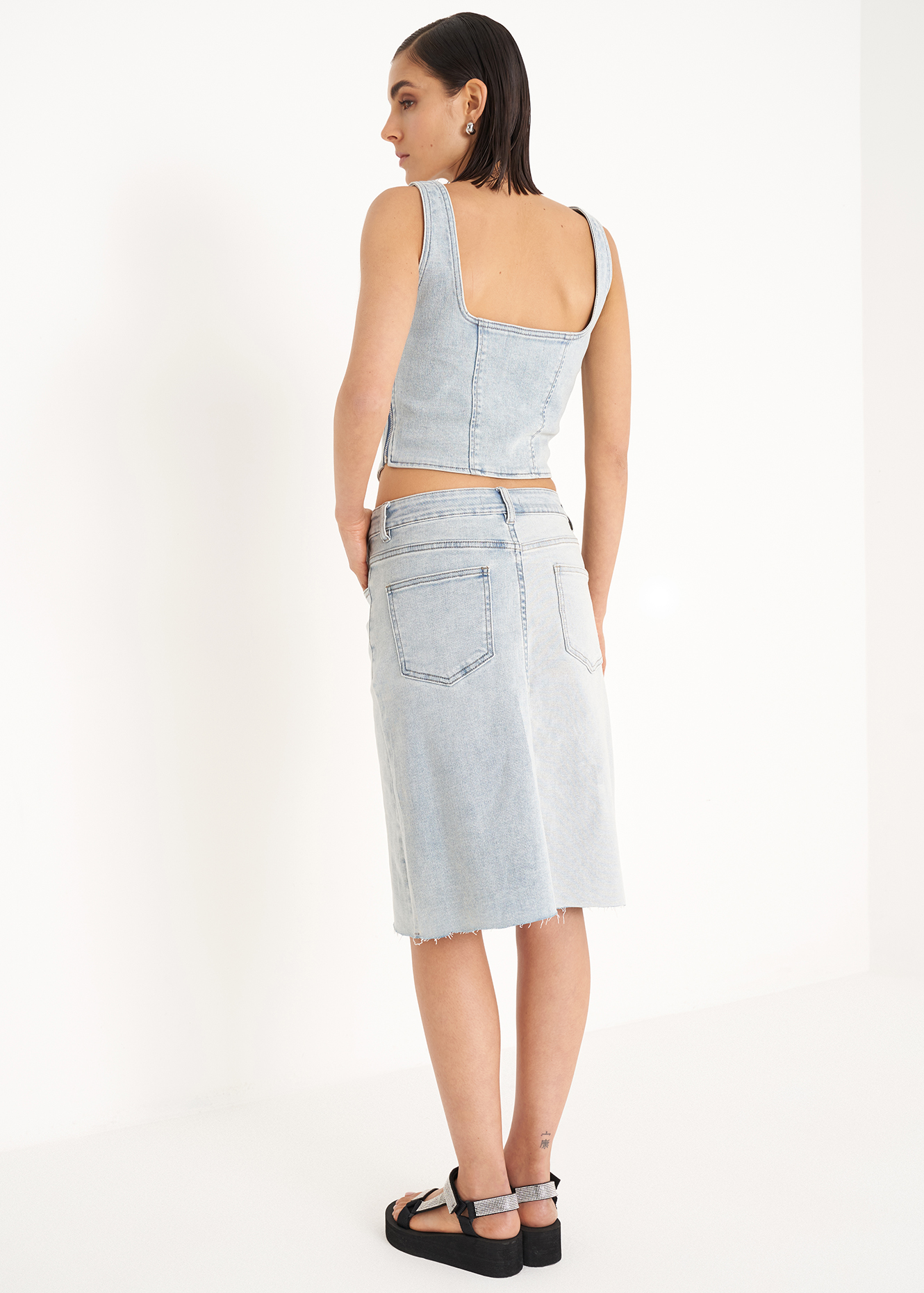 Gonna Tubino Camomilla Gonna Gorgi In Denim Di Cotone 112904 Donna