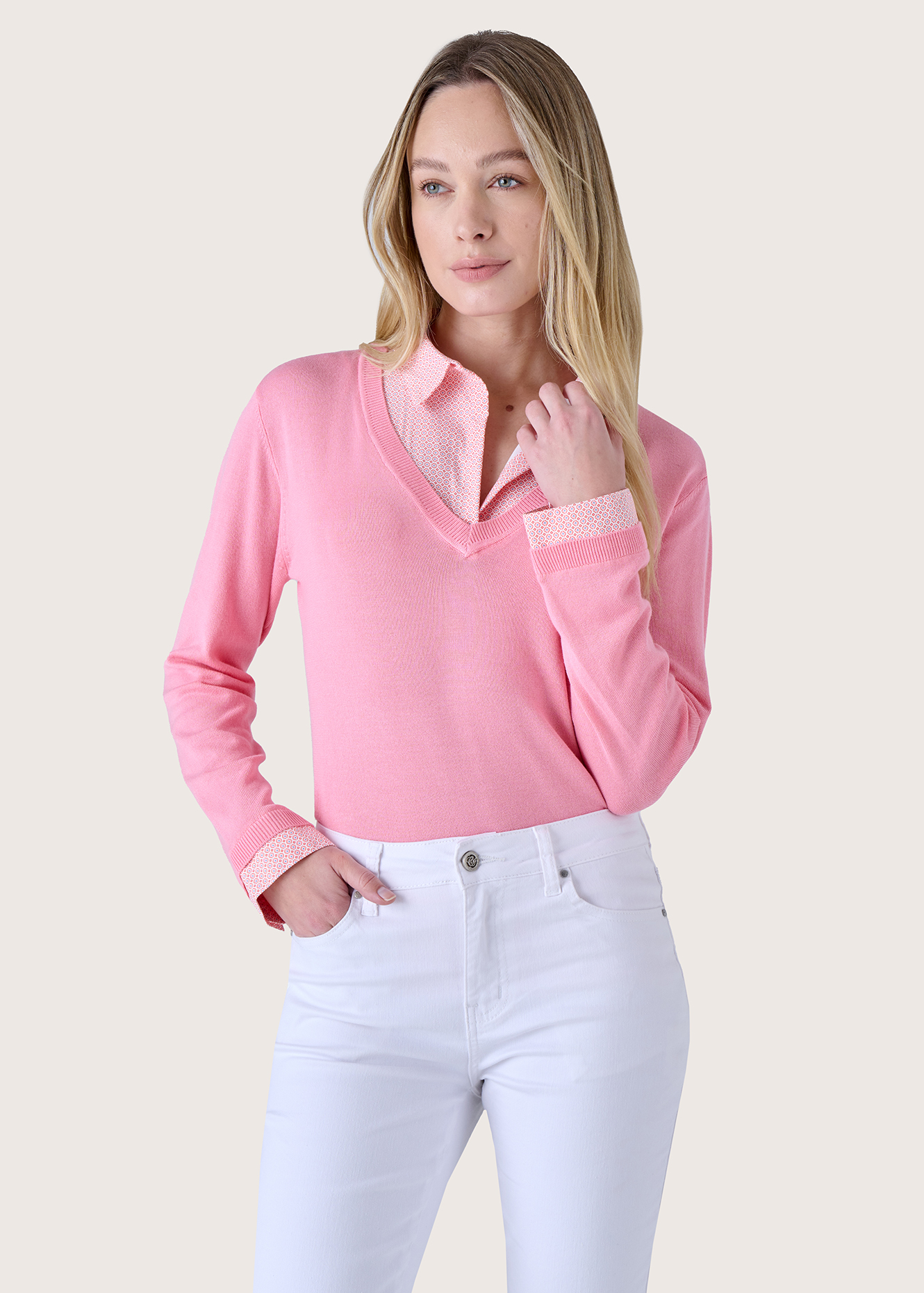 Mela Twin Set Effect Jersey Woman Camomilla Italia mela-twin-set-effect-jersey-woman-camomilla-italia