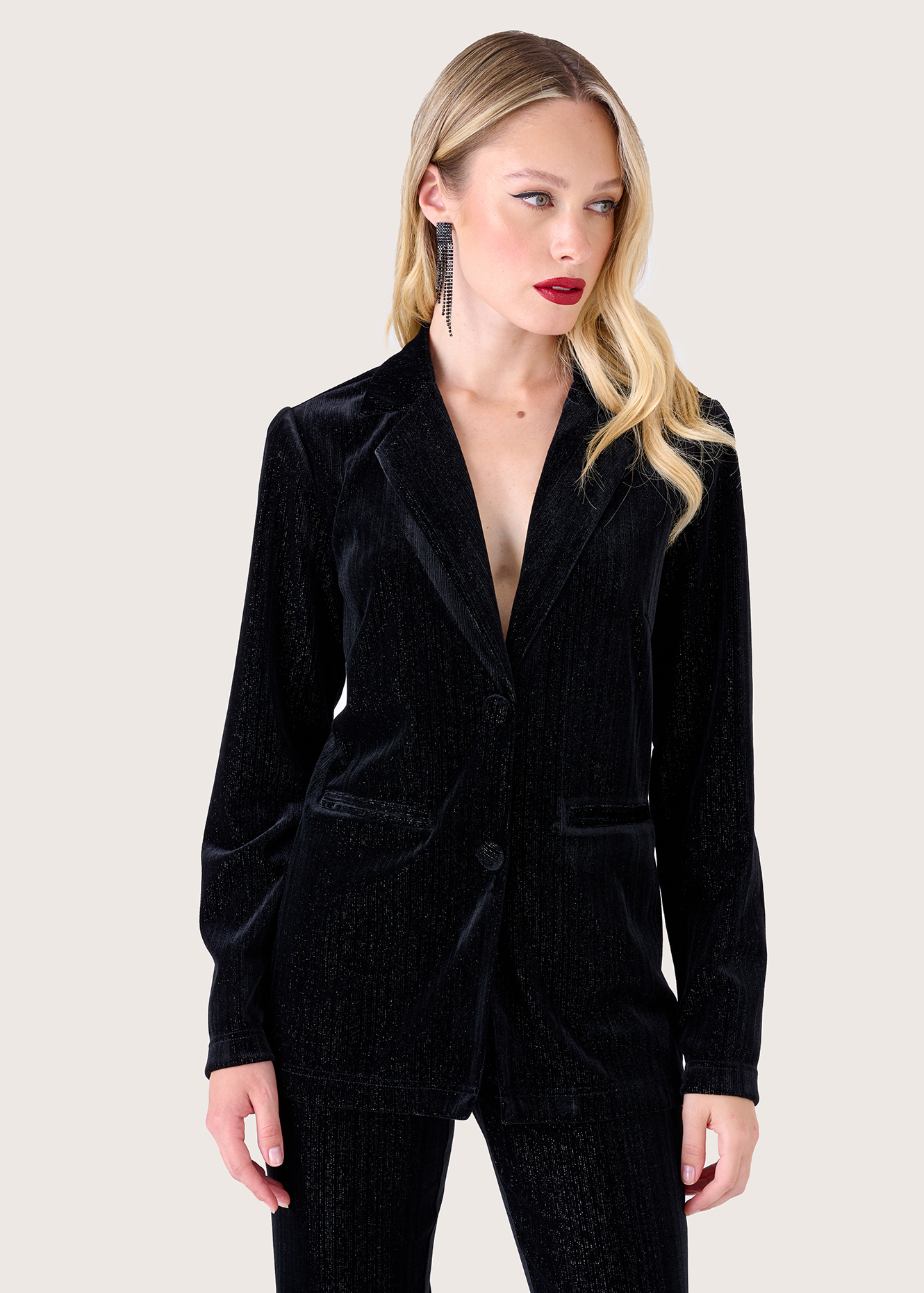 Black velvet blazer online women